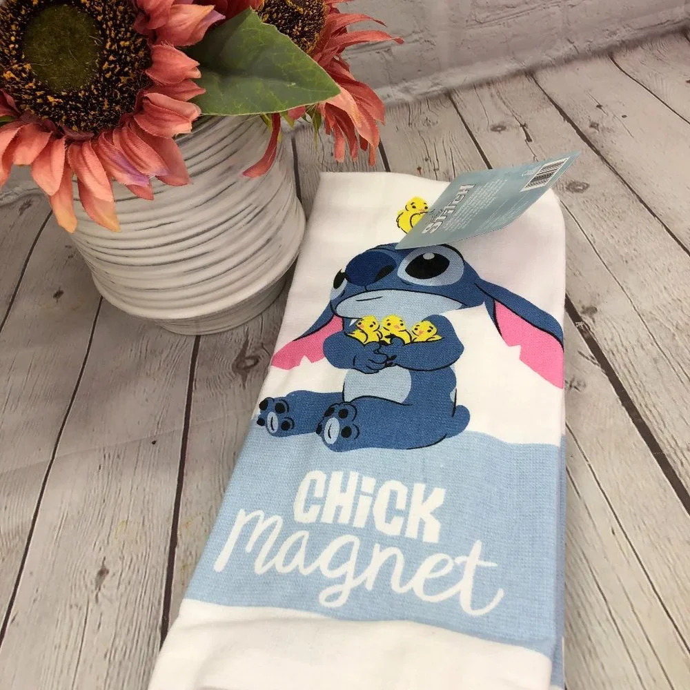 Disney NWT stitch kitchen towel chick magnet